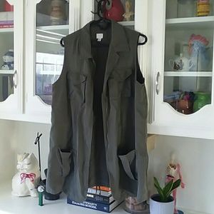 Long Army Green Vest